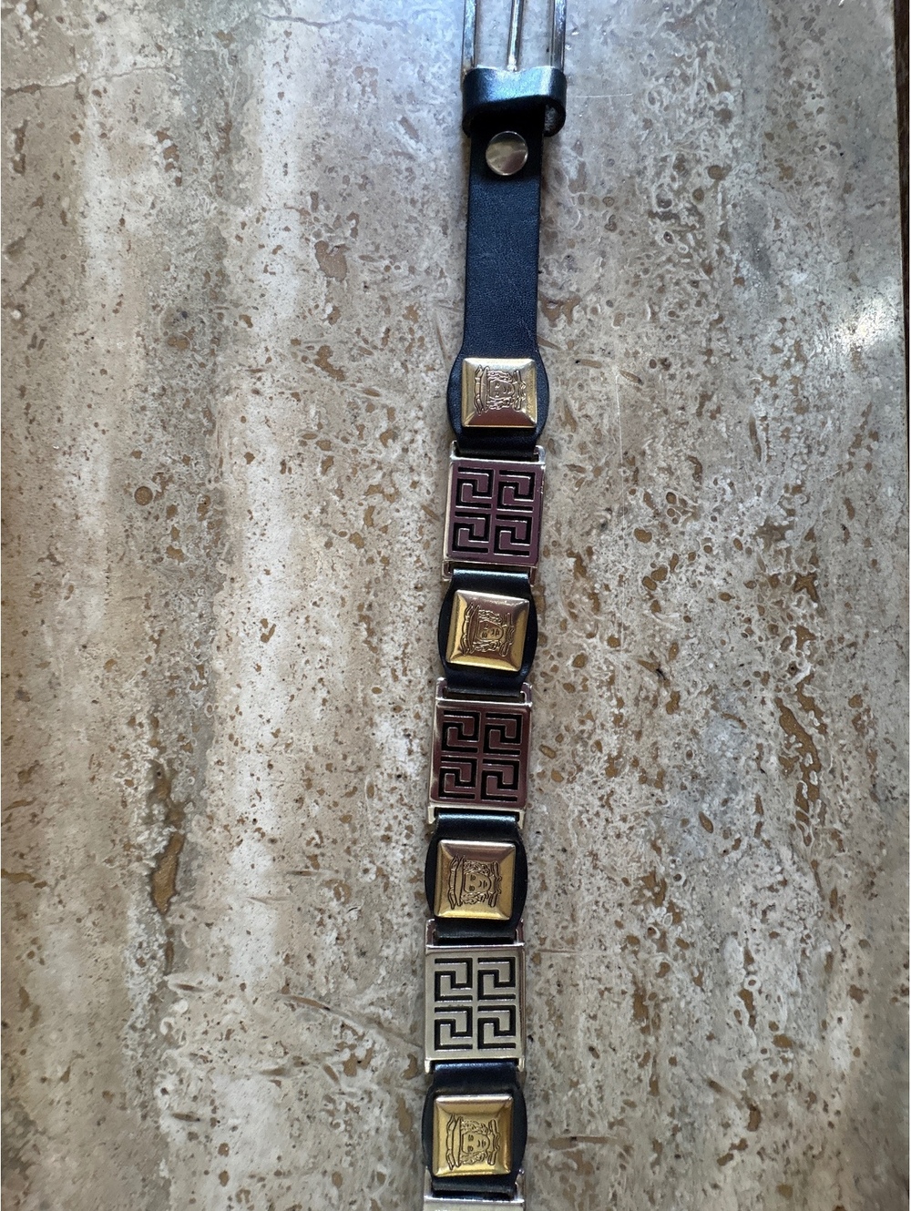 Versace Medusa Greca belt mixed metal leather luxury S Italy